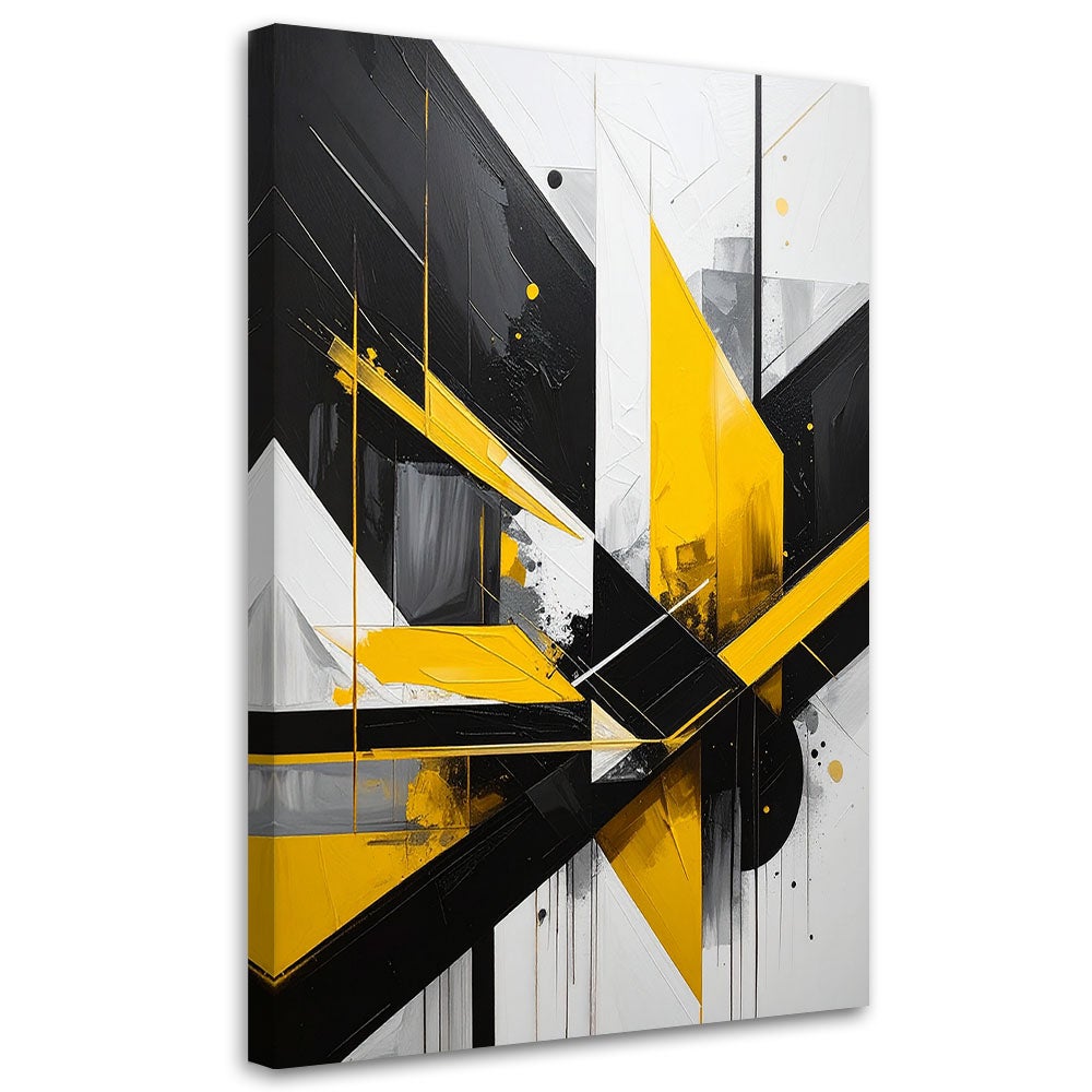 Obraz do salonu sypialni biura loftu, Geometryczne formy abstrakcja żółty 80x120