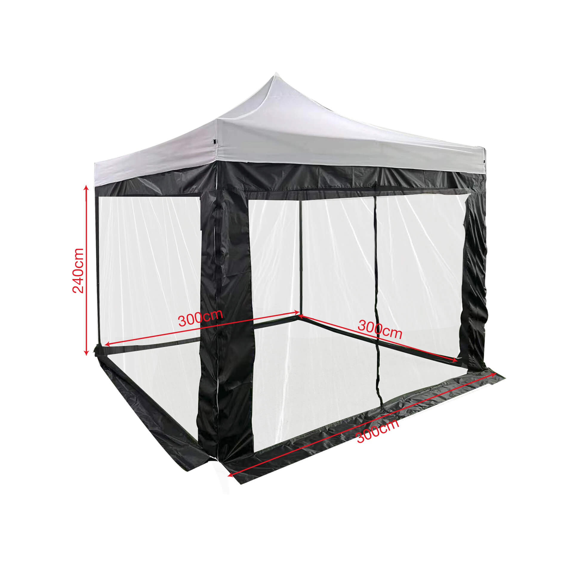 Zanzariera per Gazebo 3x3 Mobili Rebecca Banyan 240x1200 cm Poliestere Nero - 2