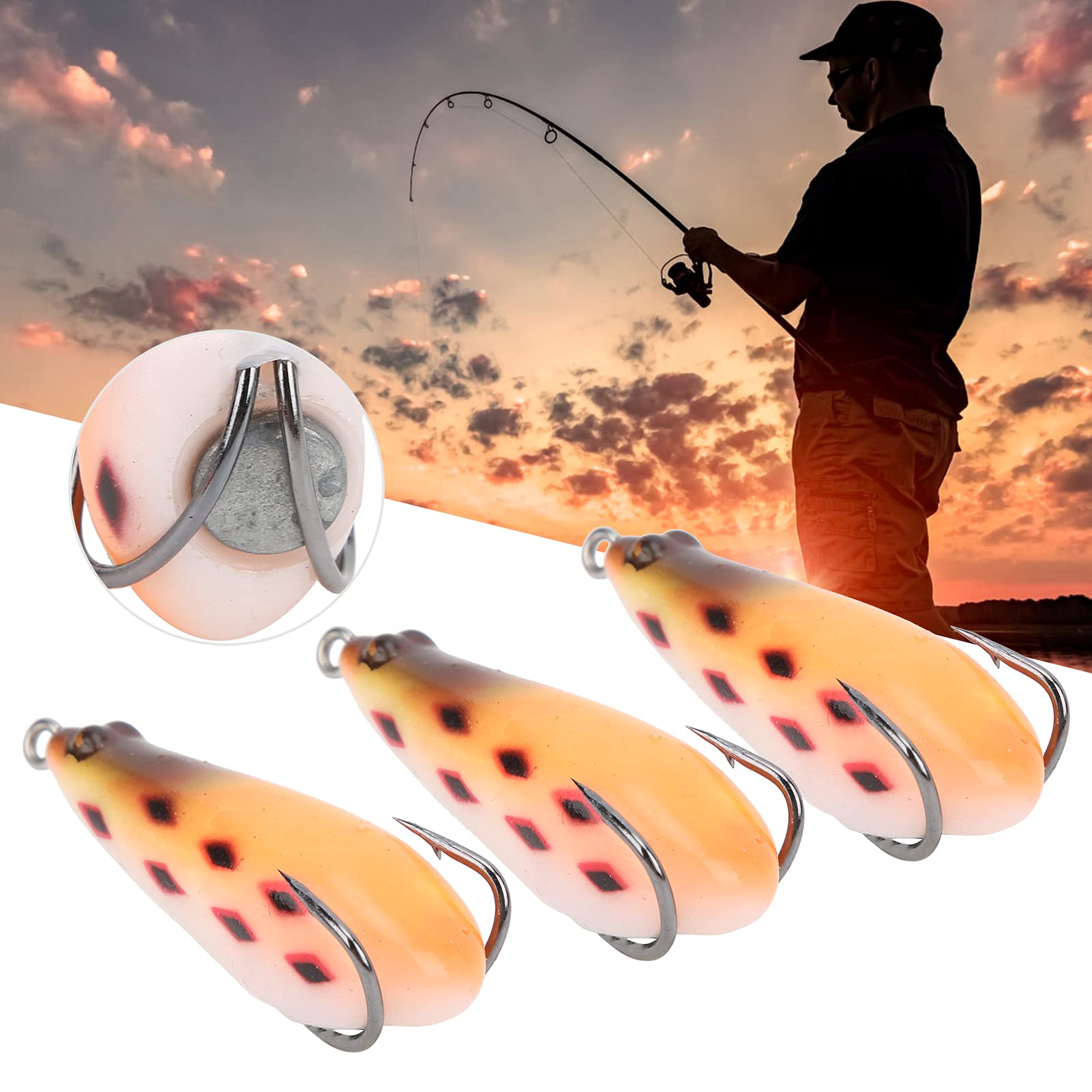 2 Pièces Appâts Silicone Grenouilles Double Hélice - Leurres Souples Pêche