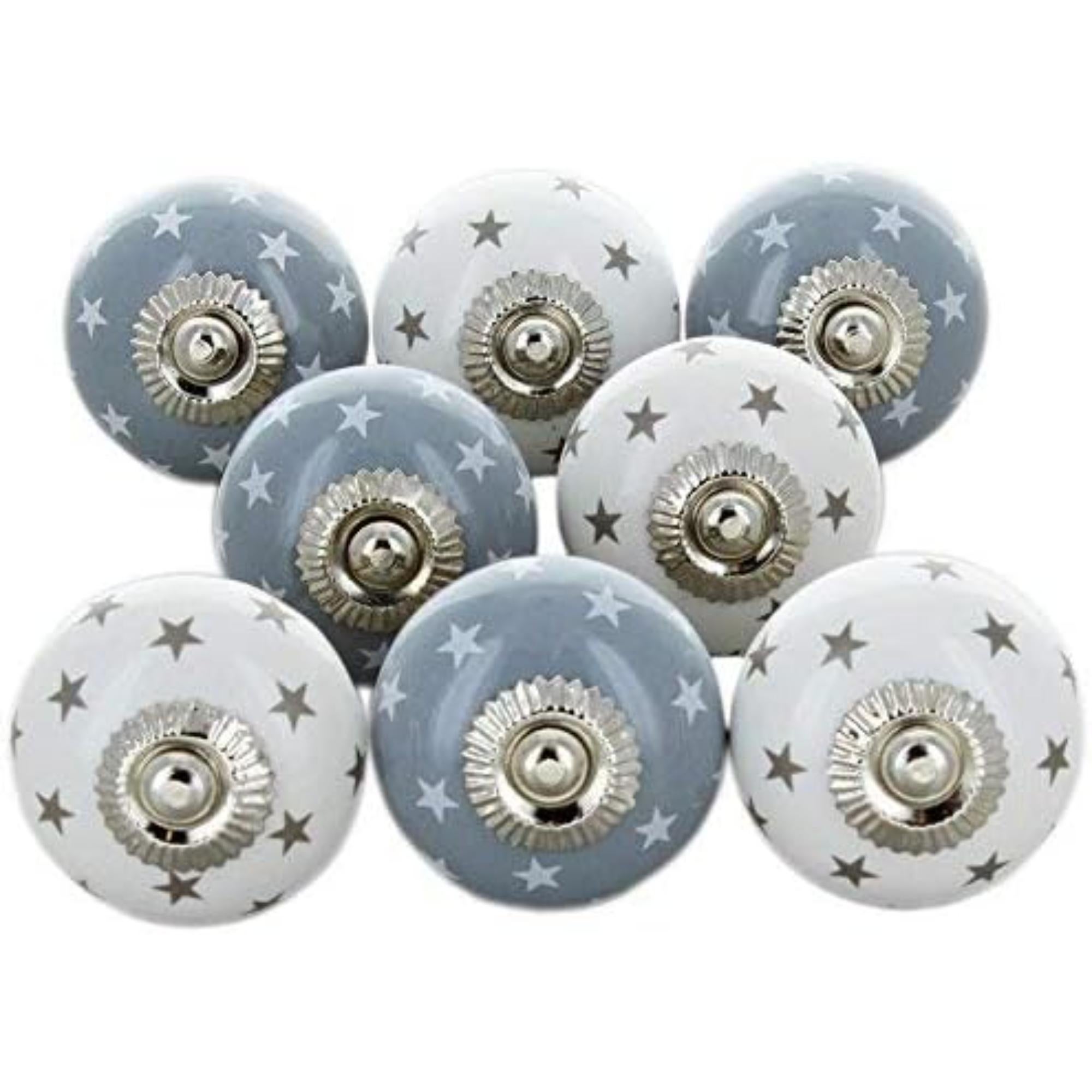 Set Di 12 Pomelli In Ceramica Dipinti A Mano - Design Vintage Per Armadi E Cassetti, Diametro 40mm - Foto 11