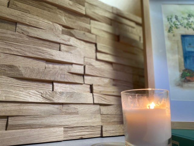 Listón Isodeco de madera roble elegance 3D natural 50x20x1-3cm