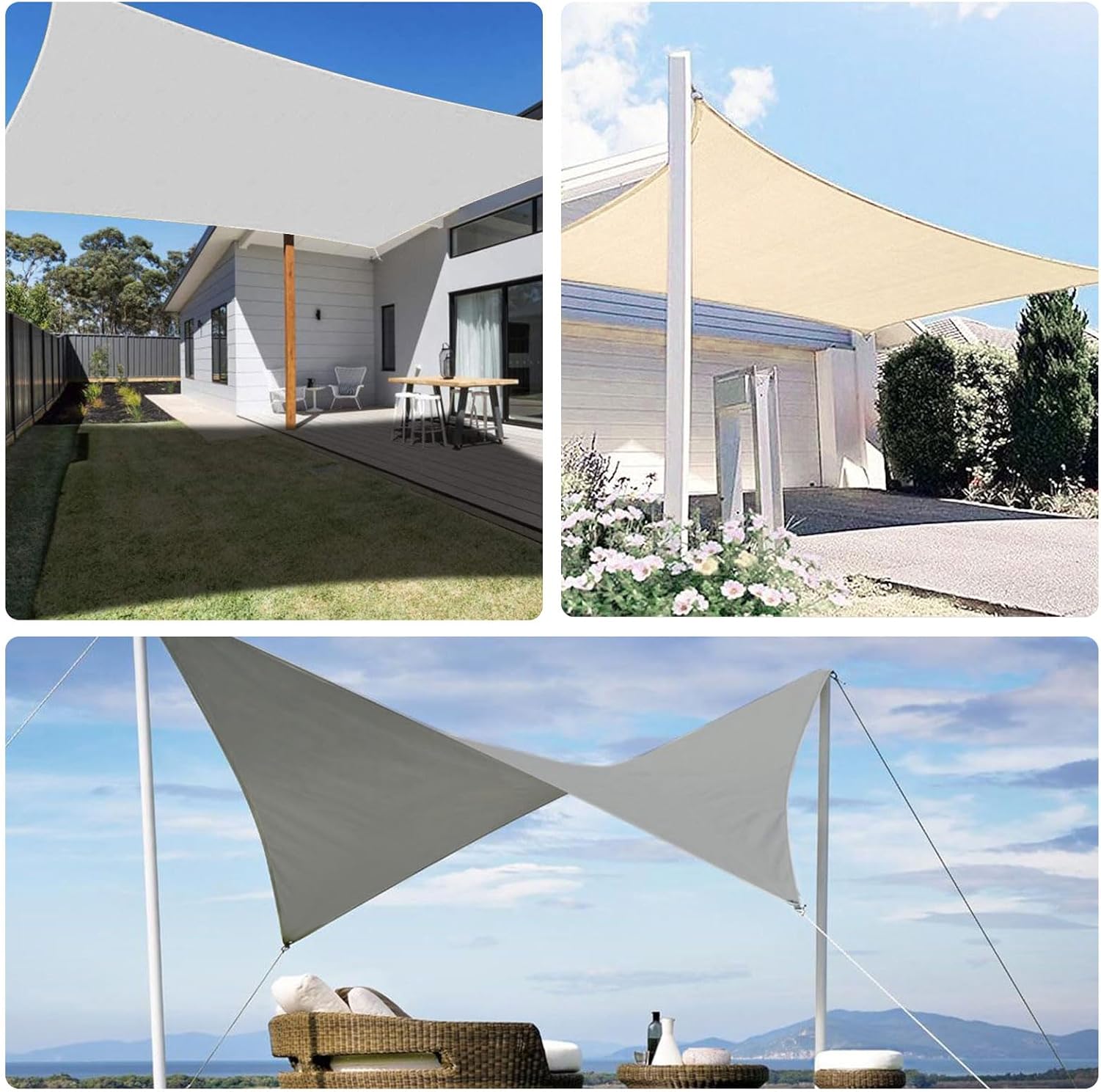 Bâche d'ombrage extérieure, protection solaire pour terrasse, balcon ou camping, protection solaire et isolation thermique (4*2 mètres) - 6