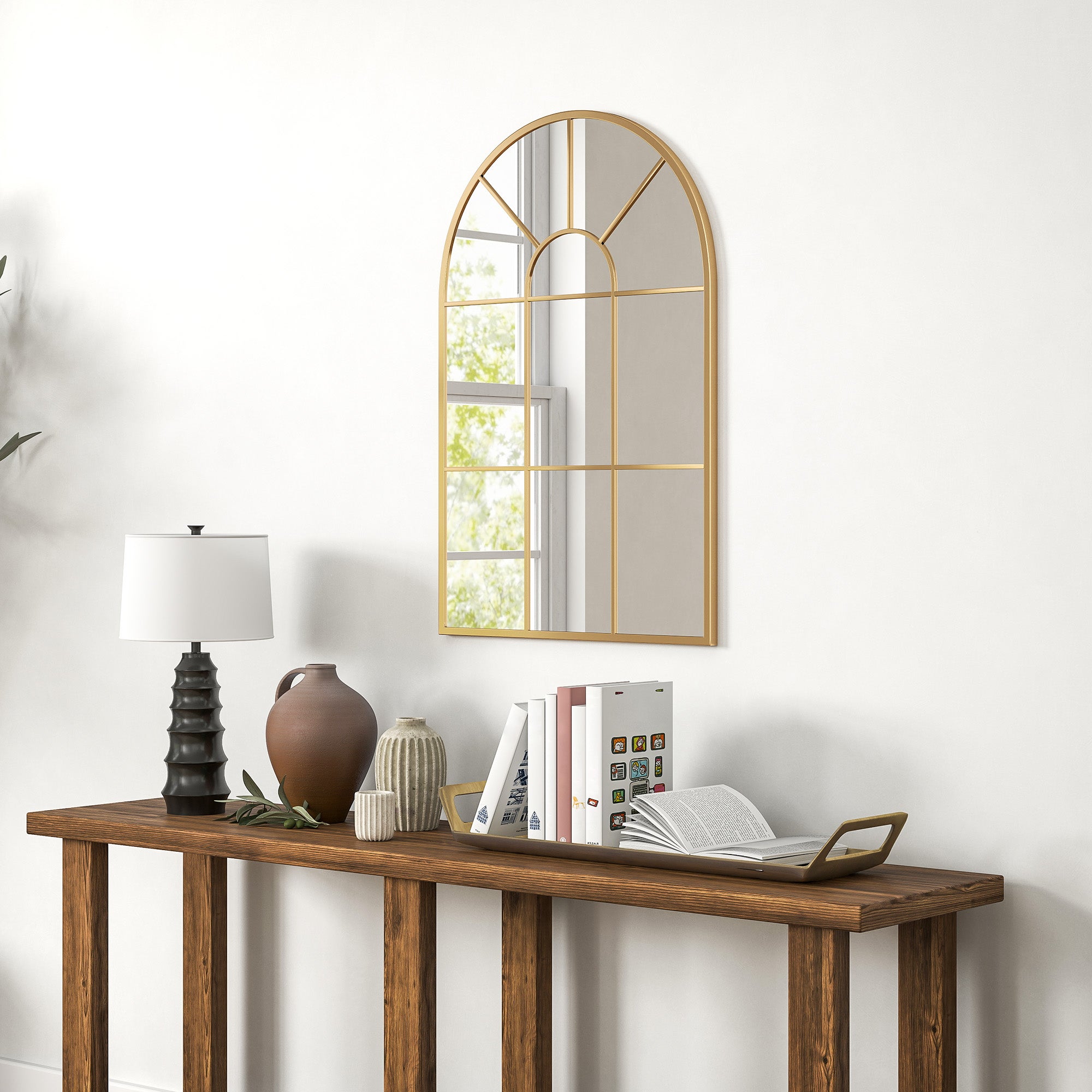 Espejo de Pared HOMCOM Metal, Vidrio Oro 60x2x91 cm - 5