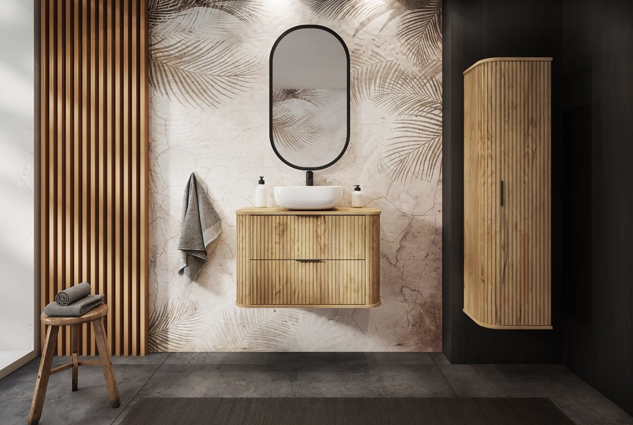 Meuble sous vasque à suspendre GLAMOUR CHÊNE CRAFT D'OR 100 cm - 10