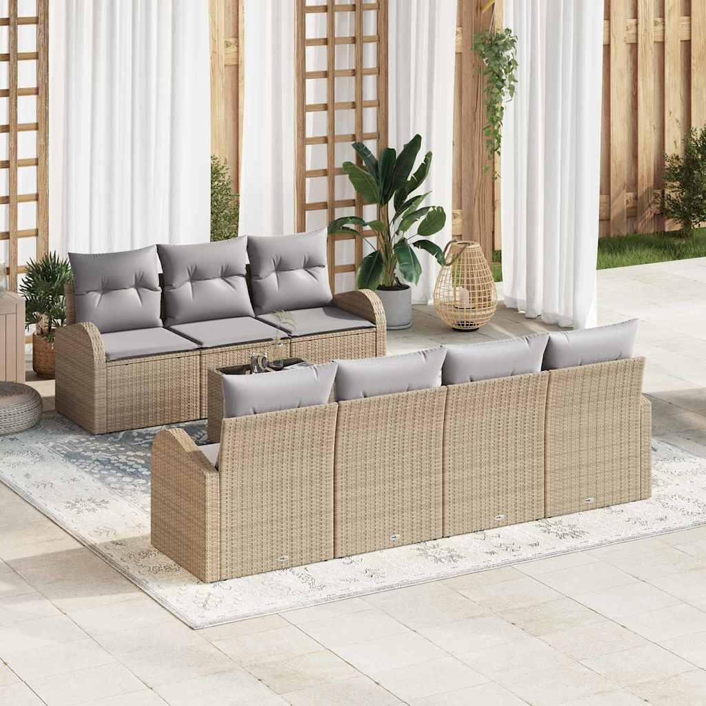 Zestaw Sof na Ogród Beżowy 55 x 55 x 37 cm polirattan vidaXL