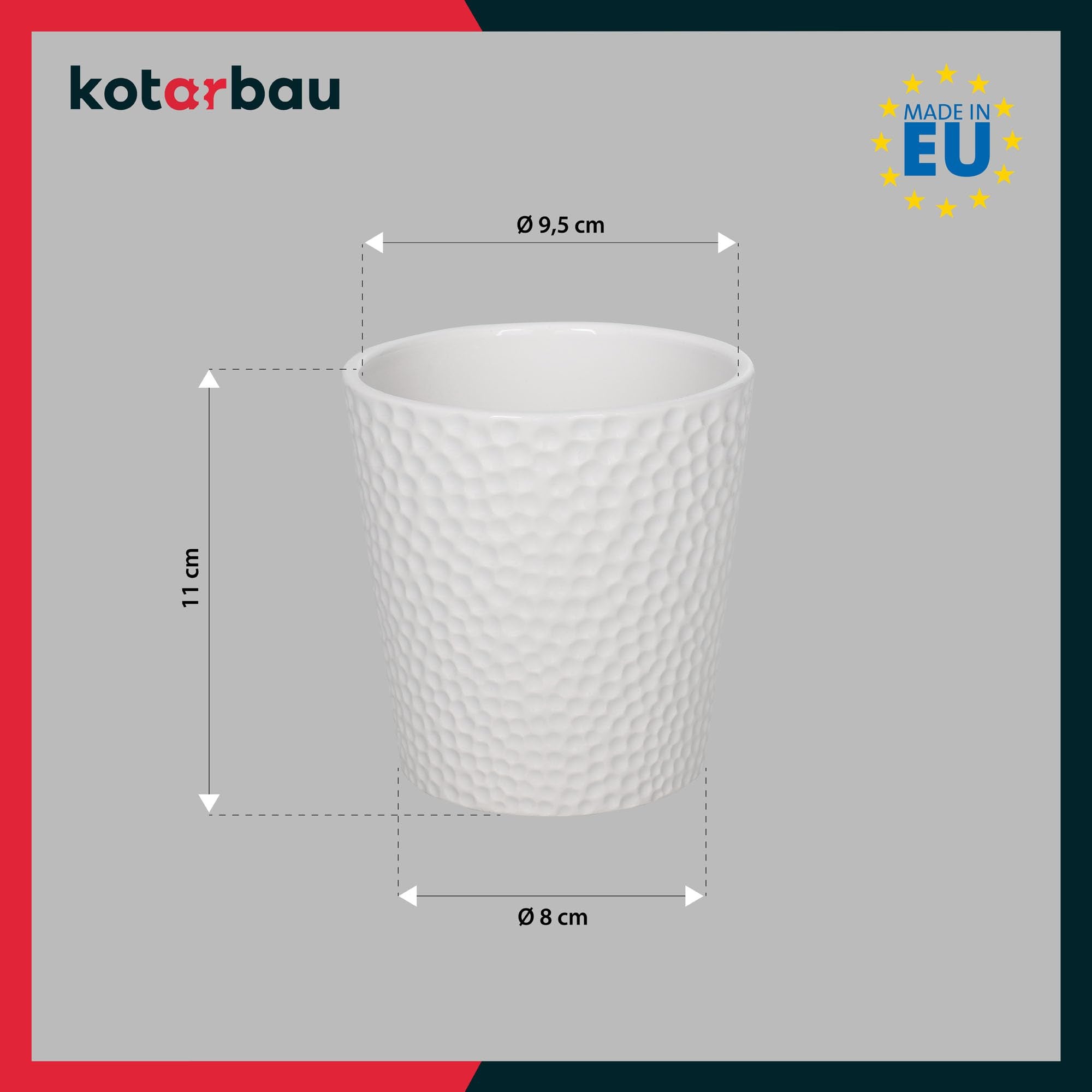 Doniczka ceramiczna biała na kwiaty rośliny storczyki 9,5 cm zestaw 2 szt. - KOTARBAU - 3