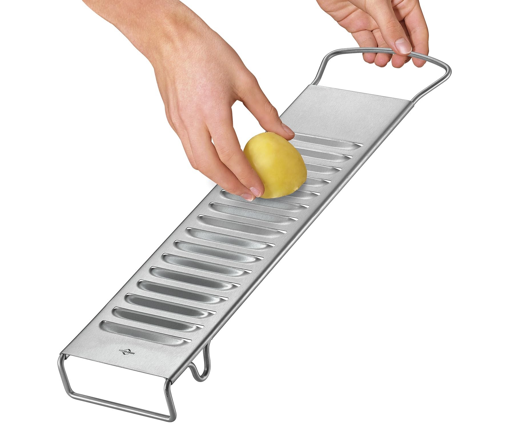 Küchenprofi Affettatrice patate in acciaio inox per patate crude e bollenti, grattugia patate per insalata di patate e patate fritte, affettatrice pe - 2