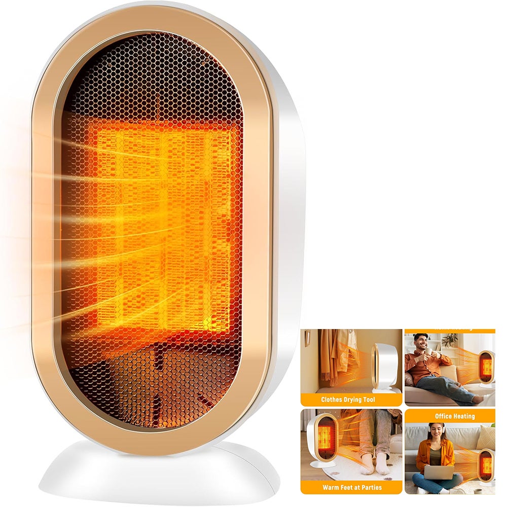 Ogrzewacz pomocniczy, grzejnik łazienkowy z wentylatorem, mały grzejnik elektryczny 800 W/1200 W, zabezpieczenie przed przegrzaniem i przewróceniem