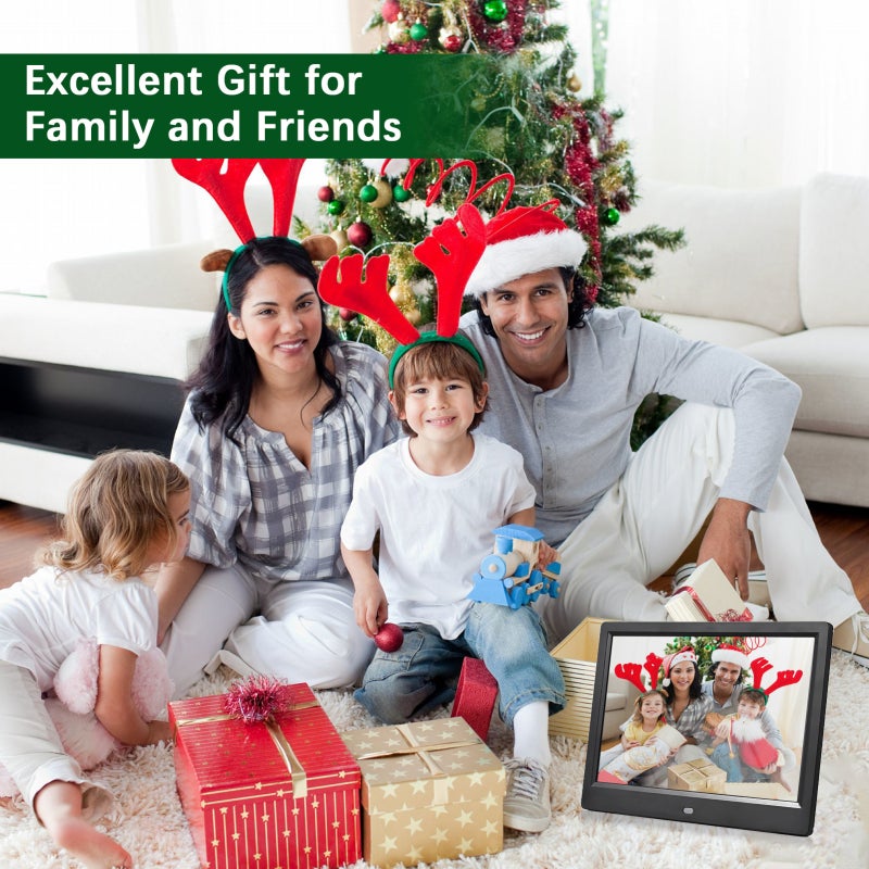 Cadre photo numérique standard de 10,1 pouces avec écran IPS haute définition, noir - 3