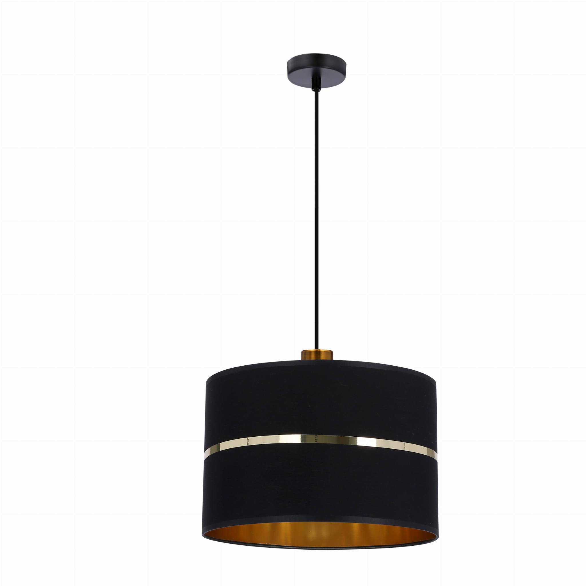 Lampa sufitowa wisząca Assam czarno-mosiężny 1xE27x60W wym: 105 x 30 x 30 cm tkanina Candellux