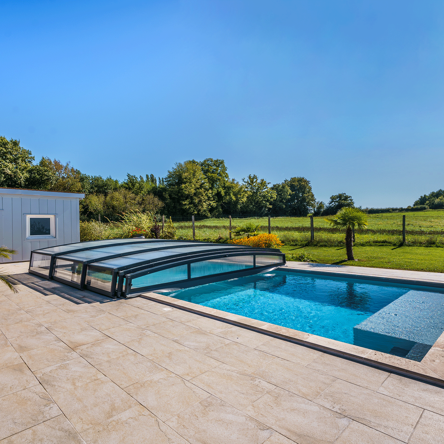 Abri piscine MONTEO 5 voûtes - 10,50 x 4,80 m - 4