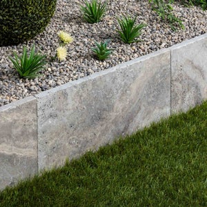 Bordure Travertin Beige Vieillie - Hauteur 20cm - Fer et Pierre