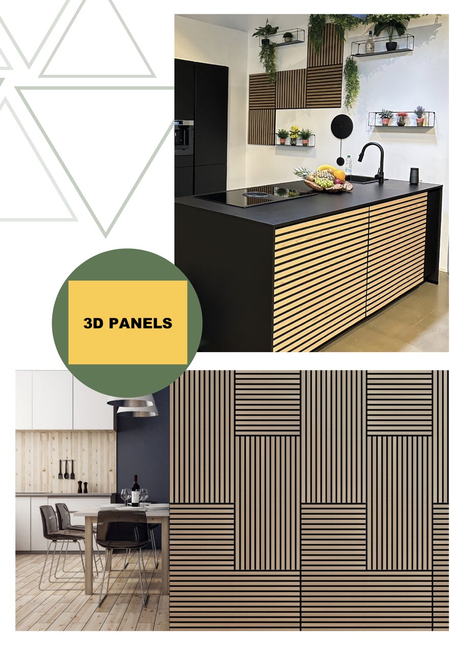 Lattes 3d panneaux bois panneaux muraux panneaux de plafond décor isolation phonique feutre 11000a 0,27m² - 3