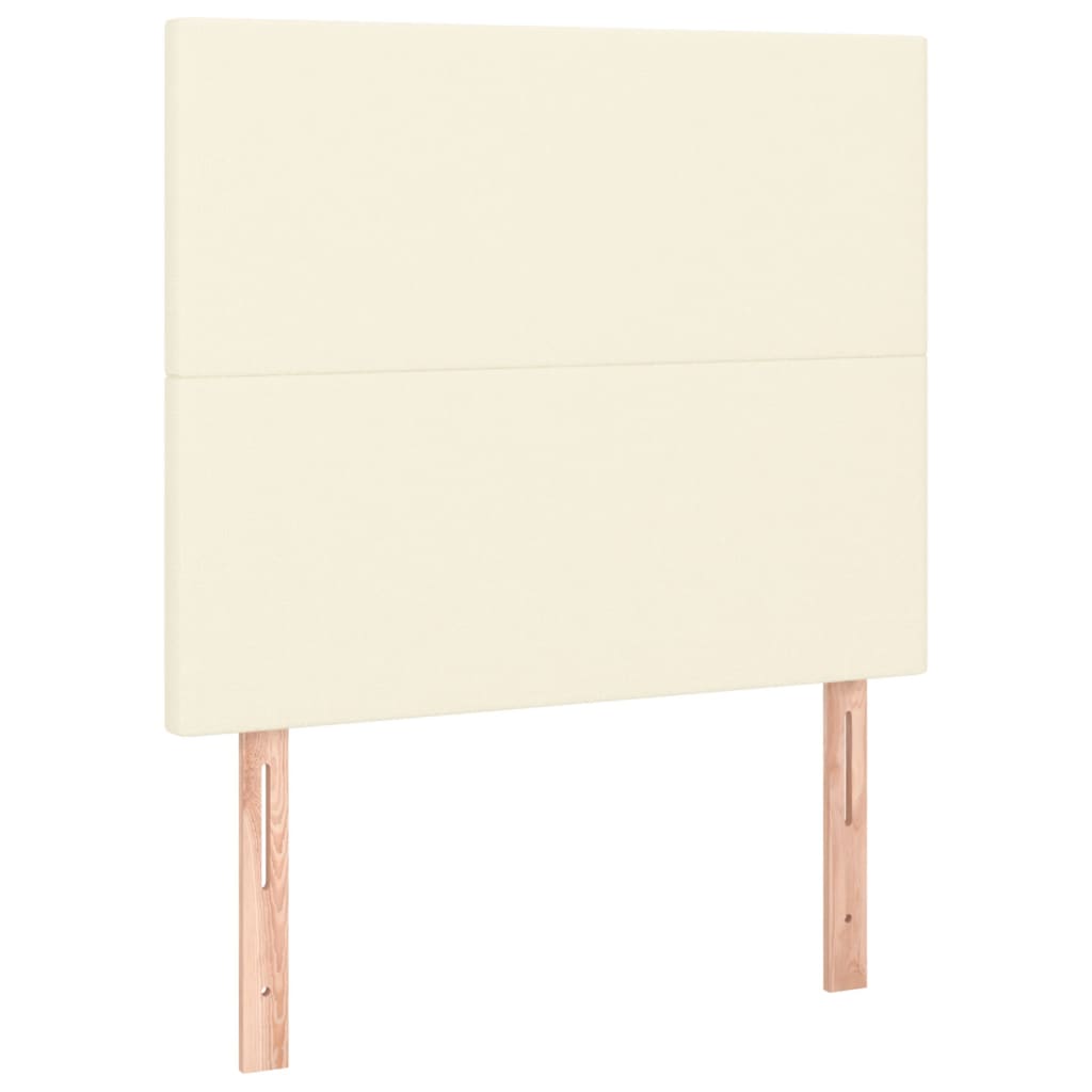 Cadre de lit sans matelas en similicuir crème, pour la chambre, 100 × 200 cm - 9