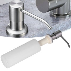 Suanti Set di 2 dispenser di sapone in vetro nero affumicato con pompa ad azione fluida per decorare bagno e cucina, bottiglia di sapone di lusso in