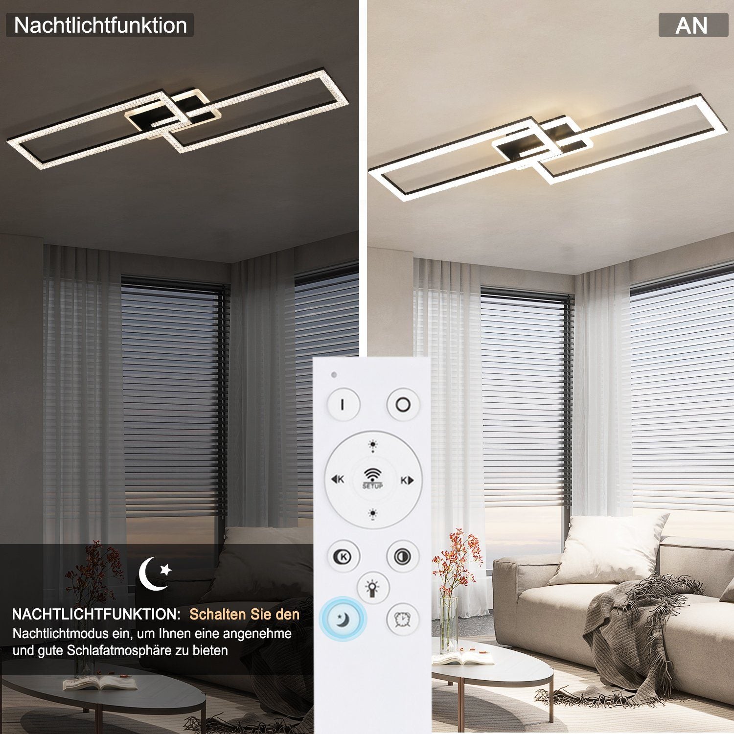 ZMH Nowoczesna kryształowa lampa sufitowa LED z pilotem – 56 W - 8