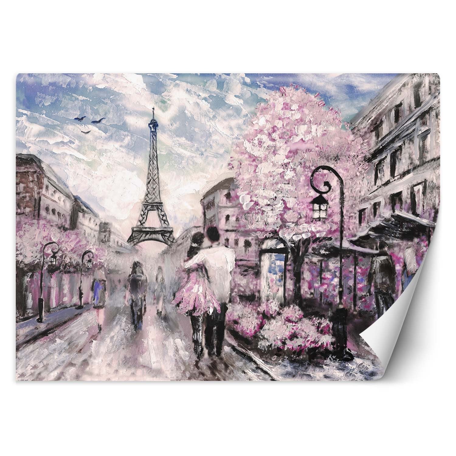 Fototapeta, Spacer po Paryżu malowany 200x140