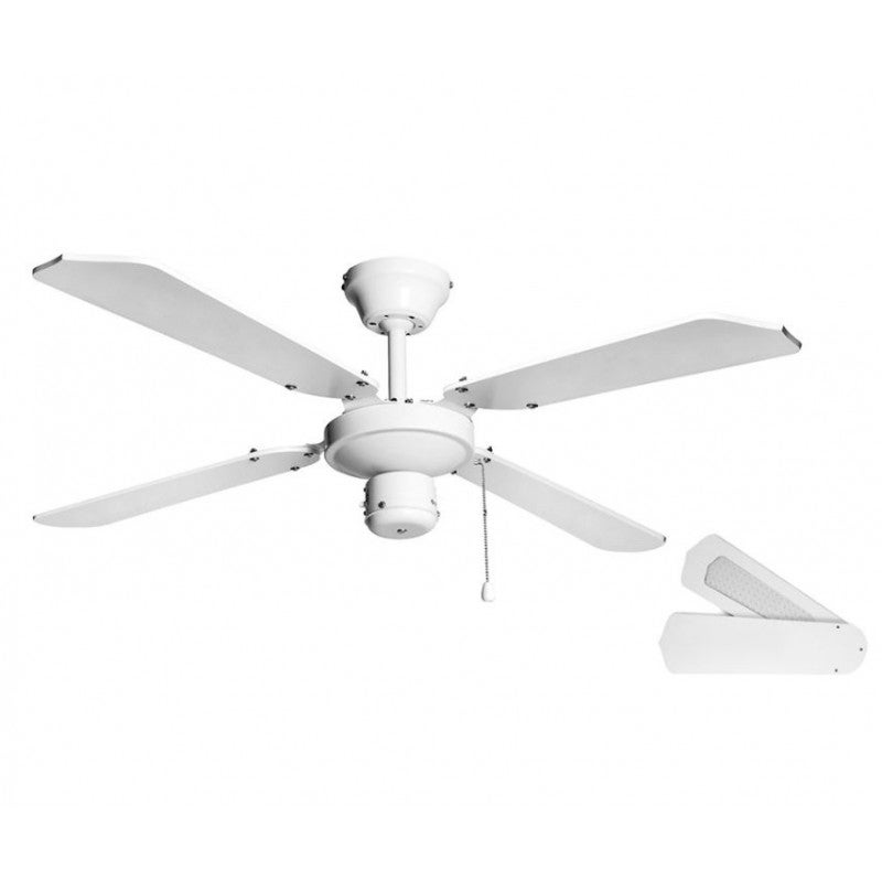 Ventilador de techo orbegozo sin luz | blanco | 105 cm de diámetro | 4 aspas reversibles y 3 velocidades