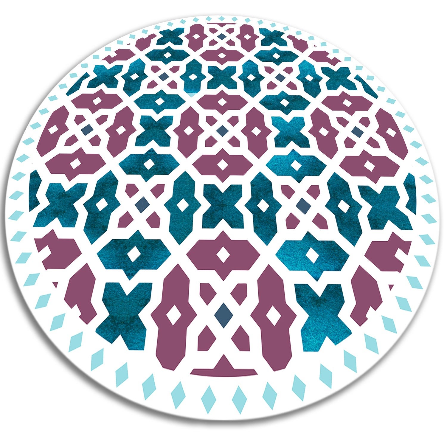 Chodnik PCV okrągły, geometryczne kształty elegancka nowoczesna dekoracja wnętrza 130x130 cm – Tulup
