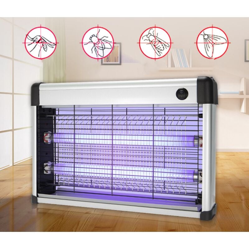 Concise Home Anti Moustique Lampe UV Tue Mouches, Destructeur d' Insectes Non Toxique pour Maison, Bureau, Anti Moustiques Exterieur, argenté (20w) - 5