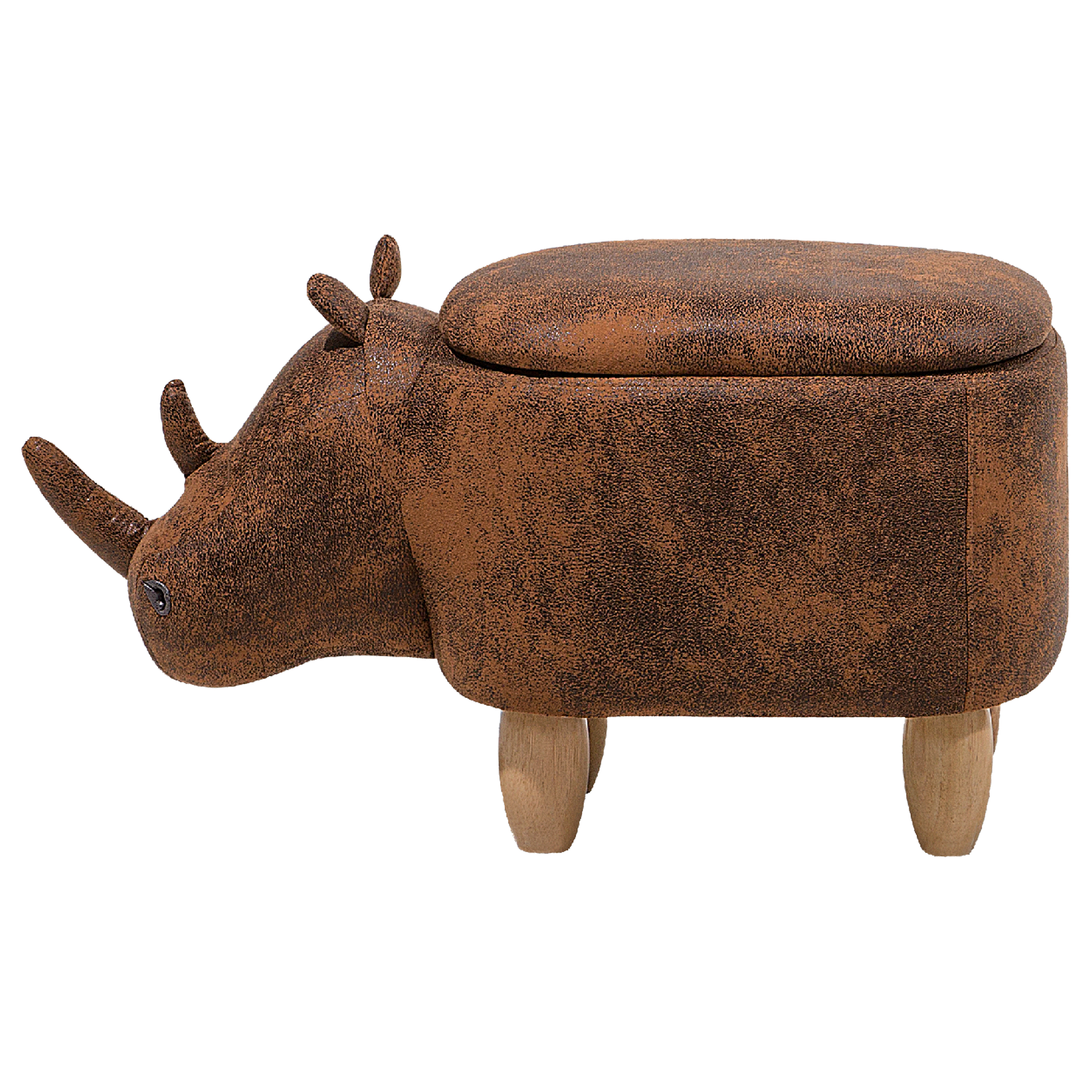 Pouf animaletto contenitore RHINO Pelle sintetica Marrone chiaro - 6
