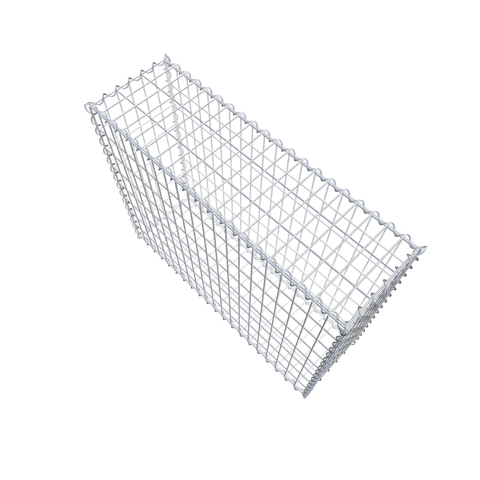 Gabiona - Gavión de acero galvanizado 100x80x30cm (LxAxP), malla 5 x 10cm, Espiral, jaula metálica para muro o jardín - 3