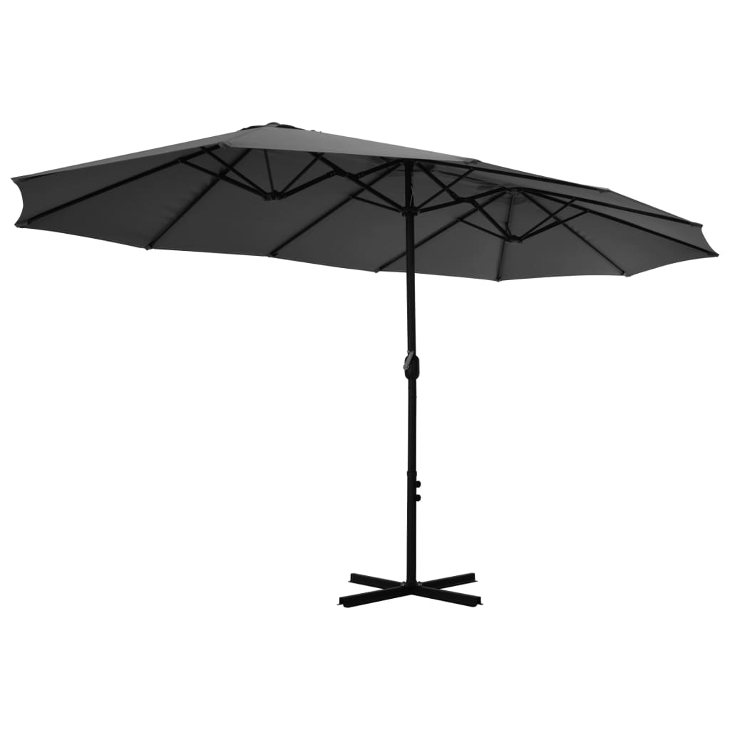 Parasol d'extérieur poteau en aluminium 460x270 anthracite - 5