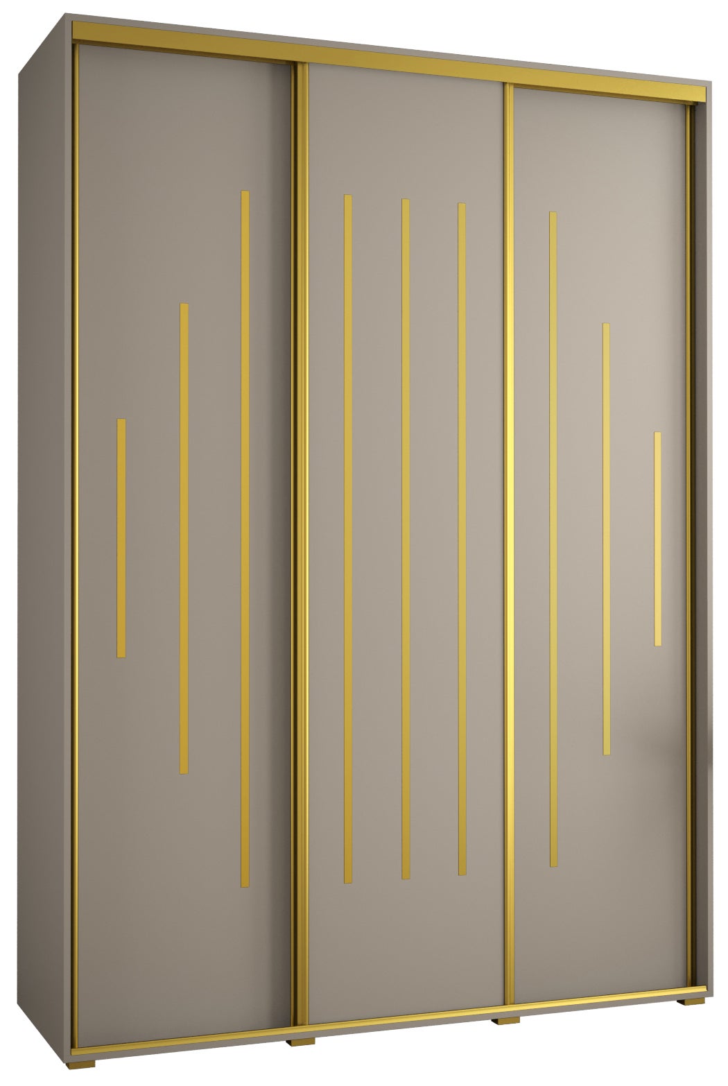 Szafa przesuwna wysoka Dakota 12 180 x 45 x 235,2 cm kaszmir + u. Złoty - Abiks Meble
