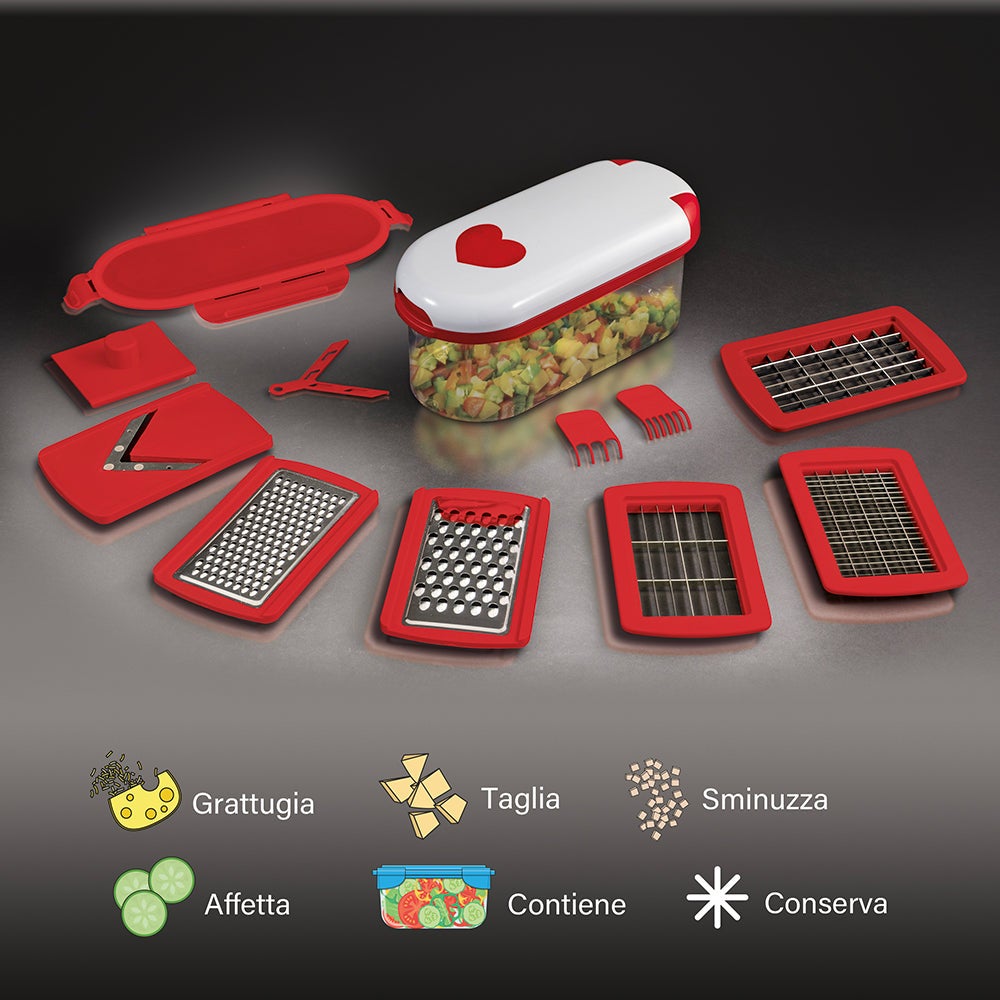 Grattugia Con Contenitore Grattugia In Acciaio Inossidabile Motta - Con Raccoglitore E Manico, 20x10.5x14 Cm Raccoglitore Con Manico