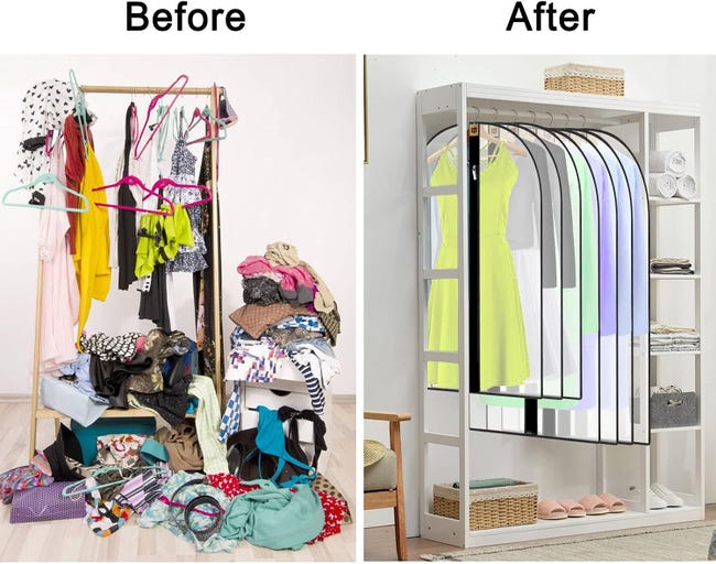ZWMYF Sacchetti sottovuoto vestiti da appendere, 4 pezzi Vacuum storage ZWMYF Sacchetti sottovuoto vestiti da appendere, 4 pezzi Vacuum storage