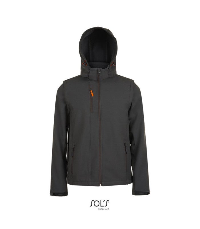 CHAQUETA SOFTSHELL CON CAPUCHA NEGRO