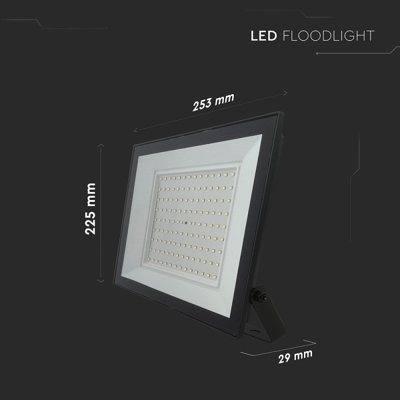 Projecteur LED 100W - Extra-fin - 9500lm - IP65 - Noir - 4000K - 5