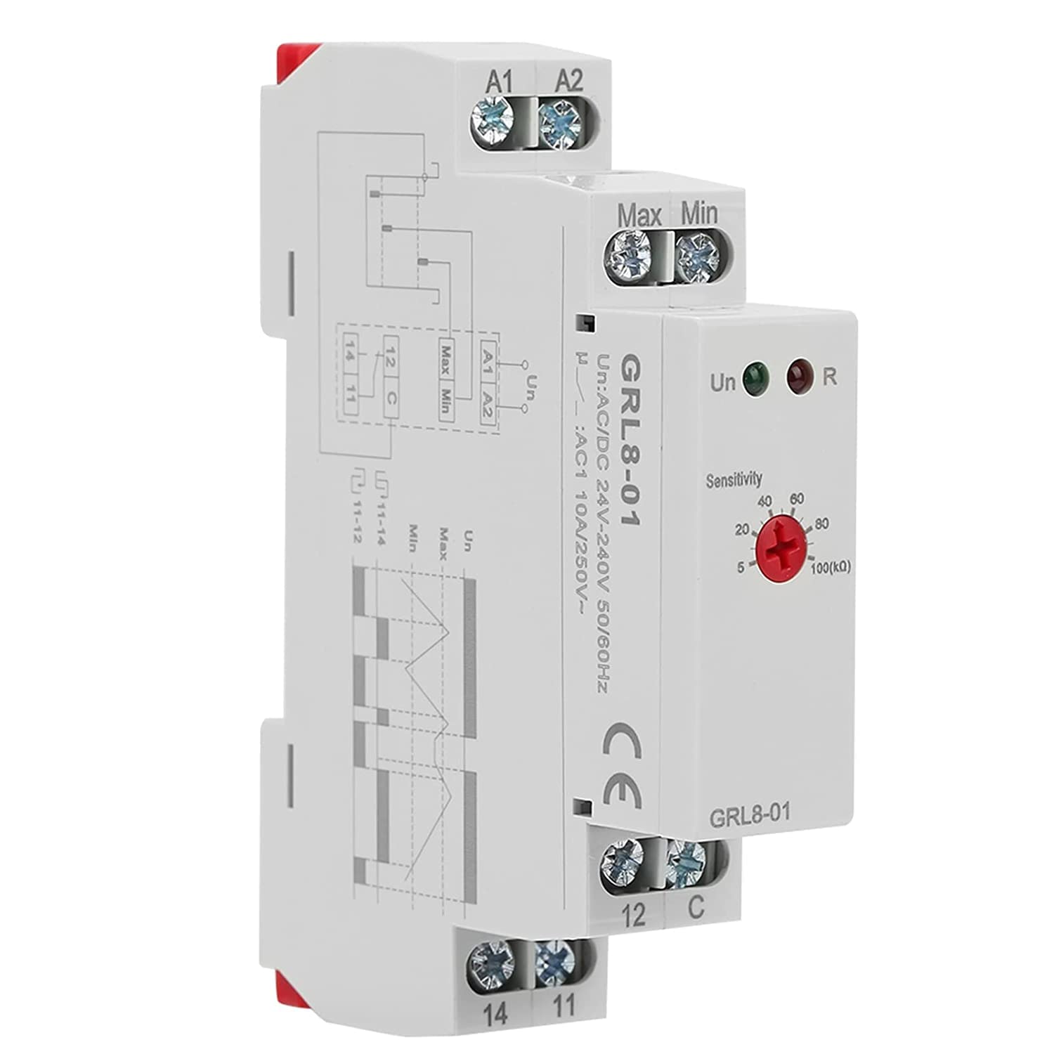Przekaźnik Kontroli Poziomu Cieczy, Kontroler Poziomu Wody GRL8-01, 10A AC/DC 24V-240V