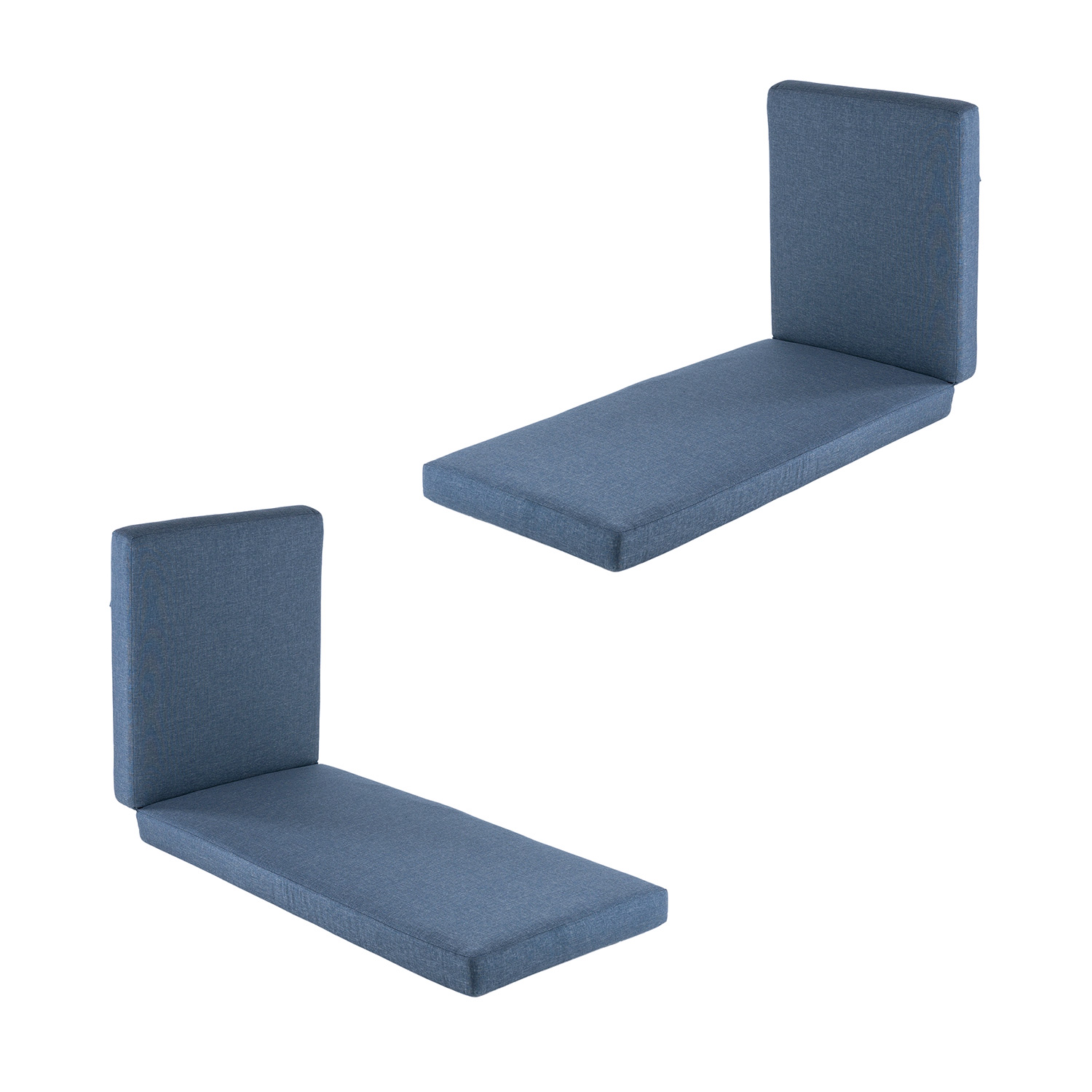 Pack de 2 cojines para tumbona olefin azul 190x60x10 cm