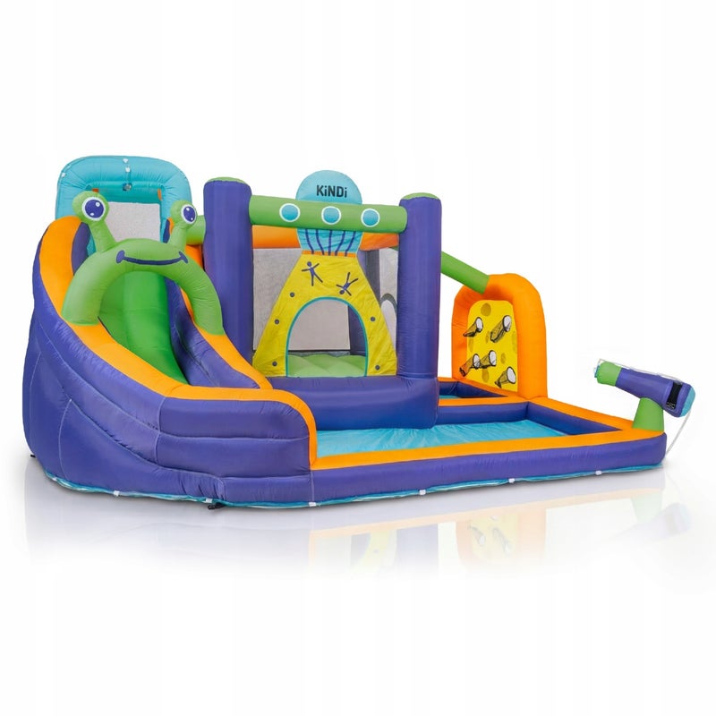 Dmuchany plac zabaw dla dzieci duży zamek kosz dmuchawa zjeżdżalnia zestaw