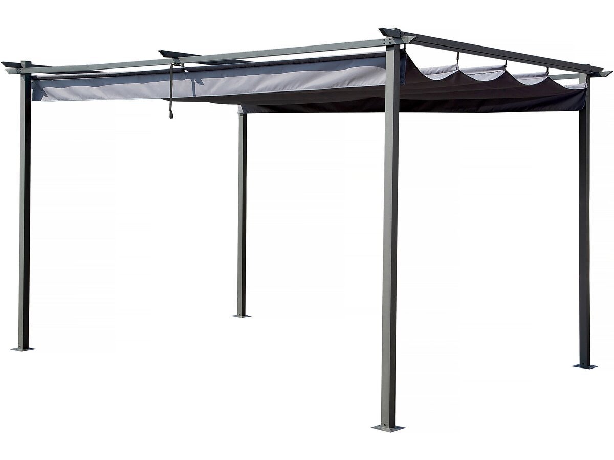 Pergola z rozsuwanym dachem - 3 x 4 m - Szara