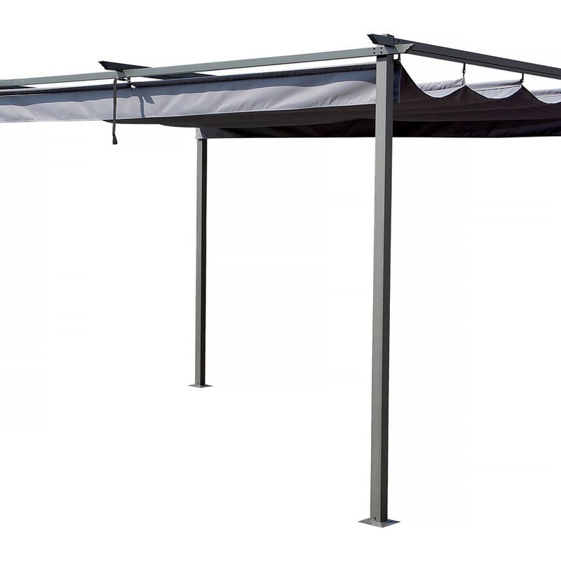 Pergola z rozsuwanym dachem - 3 x 4 m - Szara