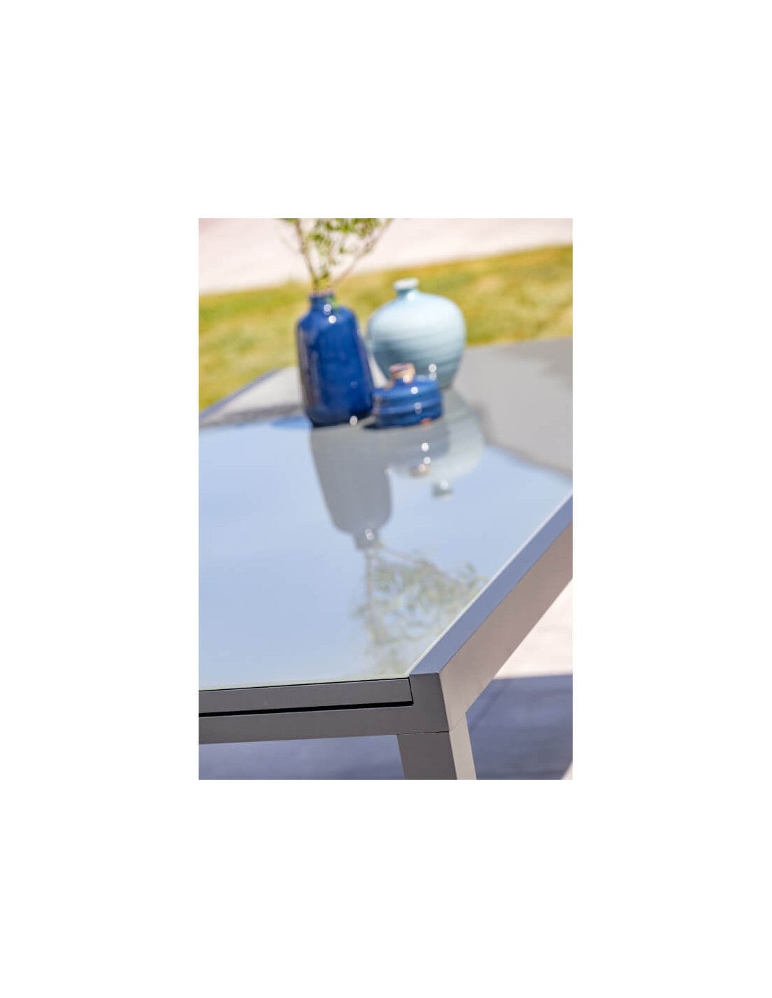 Tavolo da giardino 12 posti in alluminio antracite e piano in vetro TOLEDE - DCB GARDEN - 4