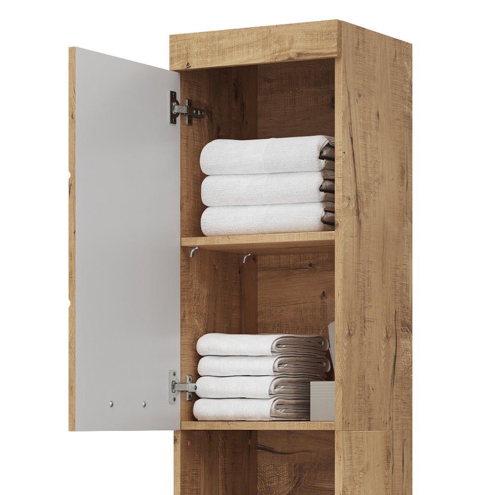 Vicco Armario de baño Luna, Roble Wotan, 37 x 190 cm - 6