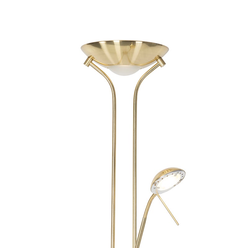 LED Dimmable Lampadaire avec lampe de lecture variateur inclus diva - 1 lumière - H 1800 mm - Doré/Laiton - Moderne - Éclairage intérieur - Salon I - 2