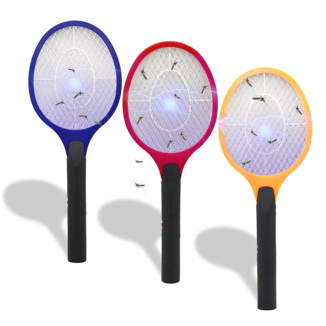 3X Scacciamosche Elettrico Anti Mosquito Killer Racchetta Scacciamosche Trappola Cattura Mosche