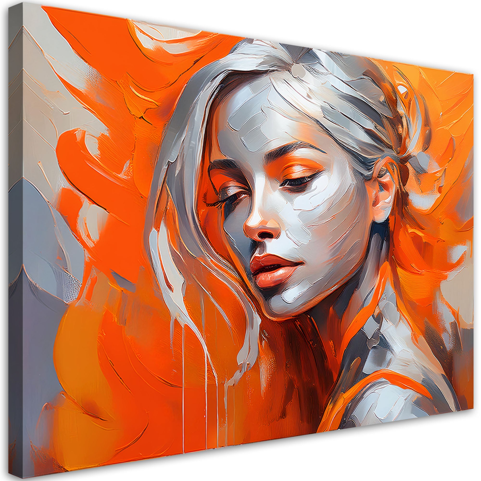 Obraz na płótnie, Kobieta Glamour Pomarańczowy 100x70