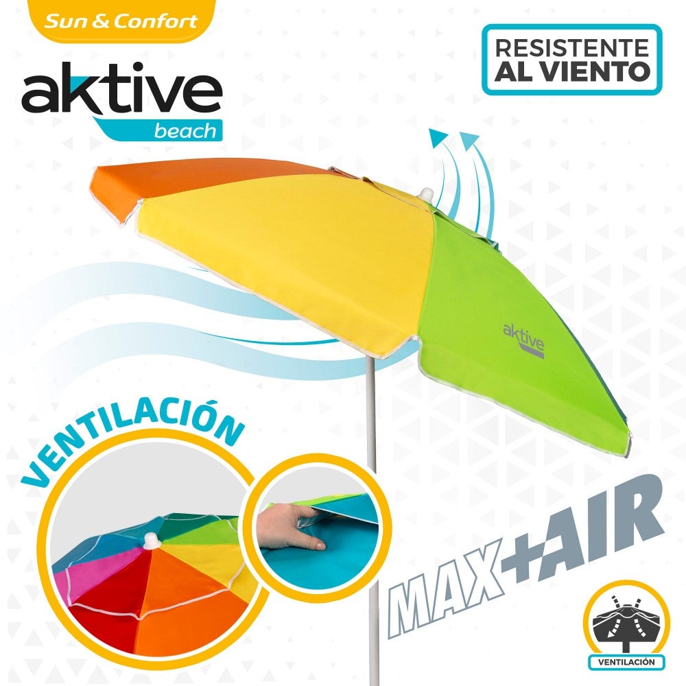 Sombrilla playa 200 cm techo de ventilación + protección UV50 Aktive Beach - 3
