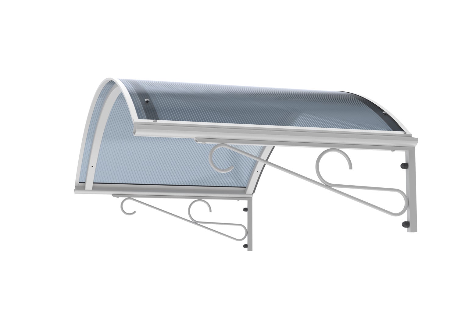 Arctom - marquesina para puerta alba 80x140 de aluminio blanco y cubierta policarbonato celular antracita.