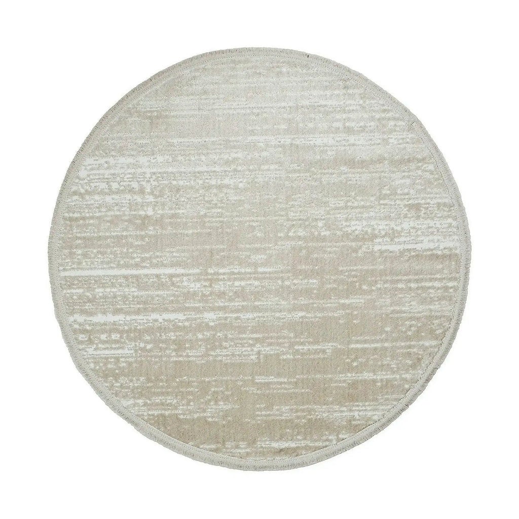Covor JASMINE, 120x120 cm, forma rotunda, poliester, crem, 1452