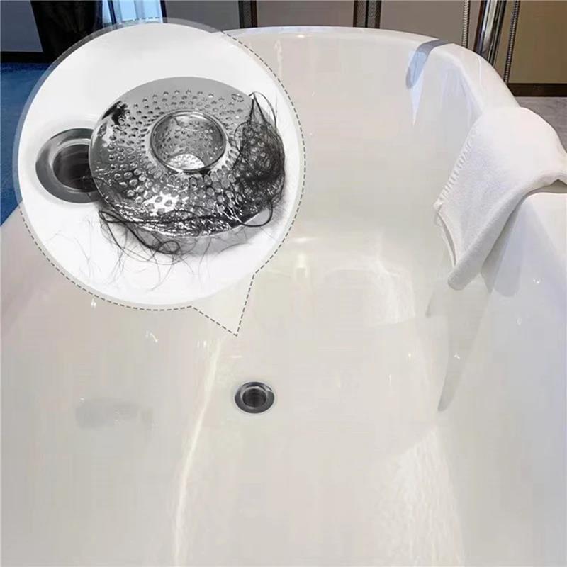 Collecteur de cheveux pour bonde de douche, bouchon de bonde de baignoire, filtre anti-obstruction, siphon de sol, siphon de lavabo de salle de bain - 6