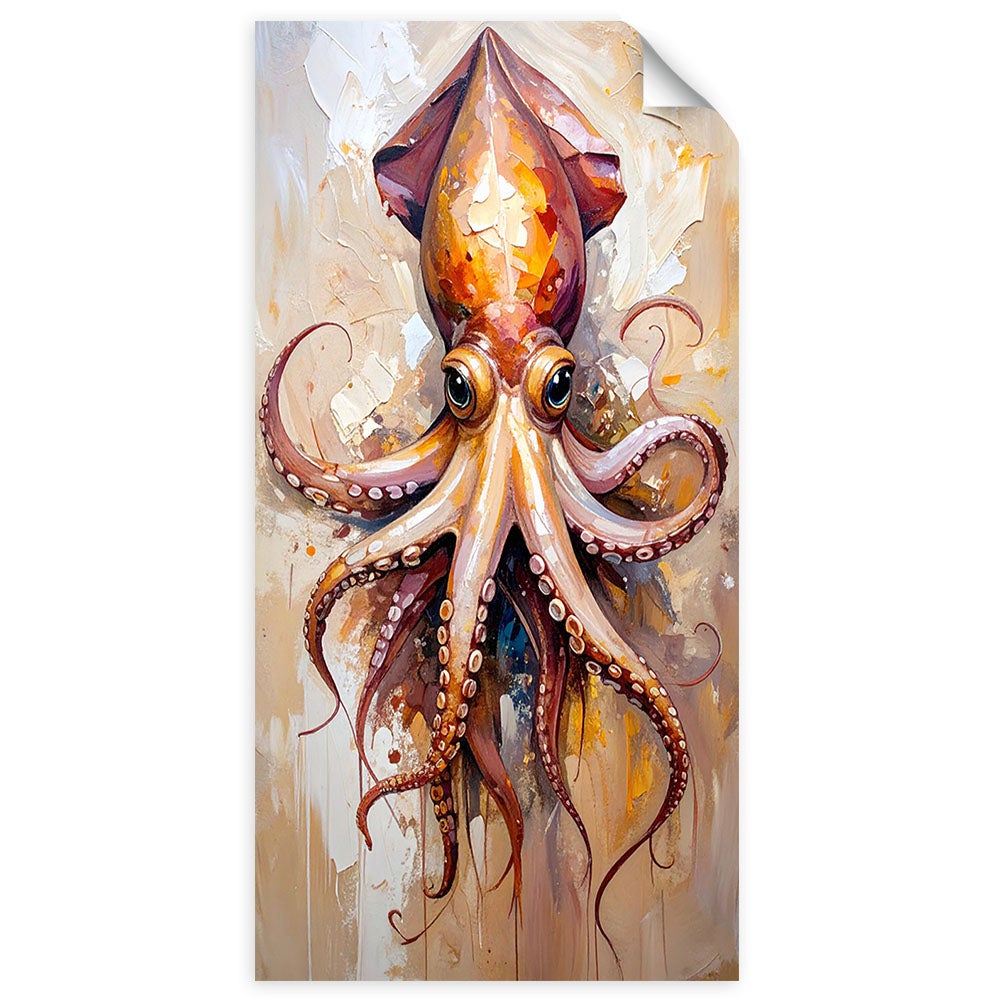 Naklejki samoprzylepne do salonu sypialni, Ośmiornica Ocean Natura 40x80