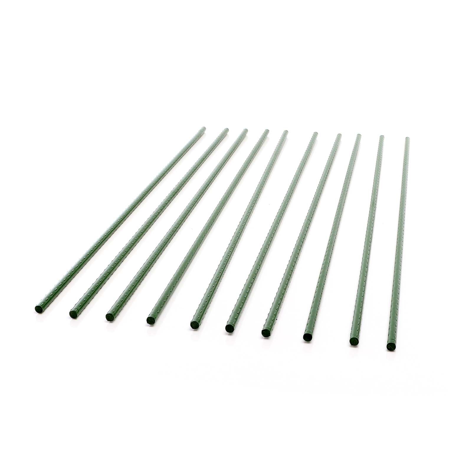 Lot de 10x Tuteurs Plantes – Ø 11 x 1500 mm – en Vert – en Métal – Support de Légumes Fleurs grimpantes – Piquets Attache Tomates – Roses,… Toboli - 7