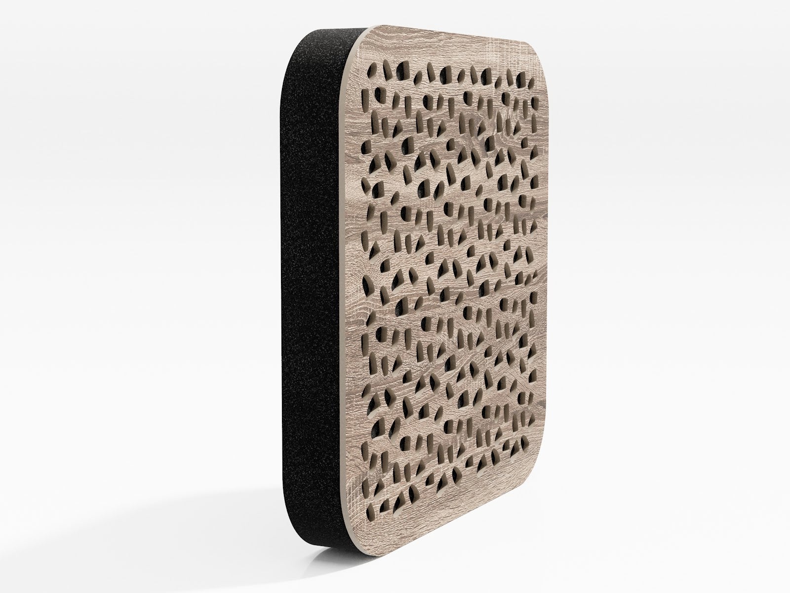 Lot de 8 Mini-Panneaux acoustiques insonorisants ENRIA 23x23x3 cm - 0,42 m² surf.totale -MDF perforé laminé et mousse acoustique -Sonoma - 3