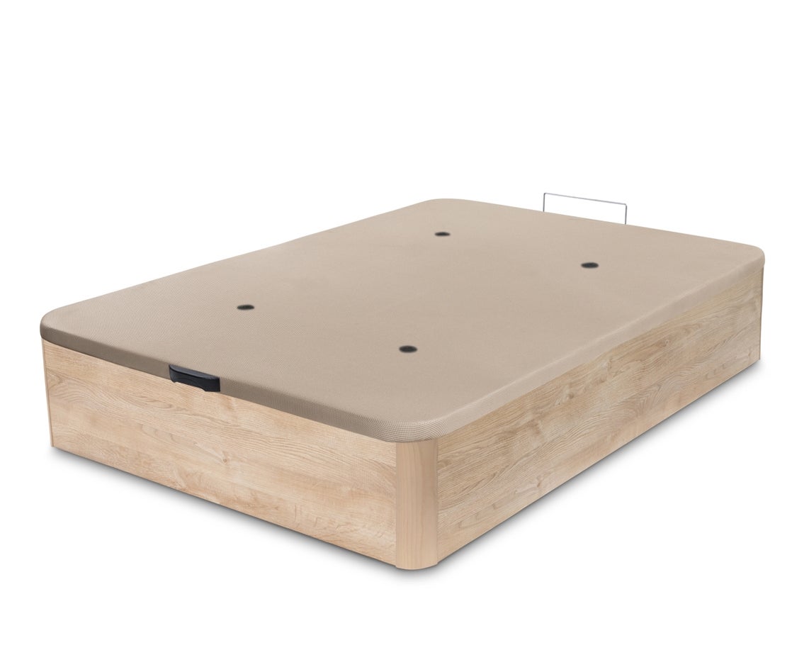 DORMIDAN - Canape Abatible de Gran Capacidad con esquinas Redondeadas , Base tapizada 3D transpirable + 4 válvulas aireación, 105x190cm Roble - 2